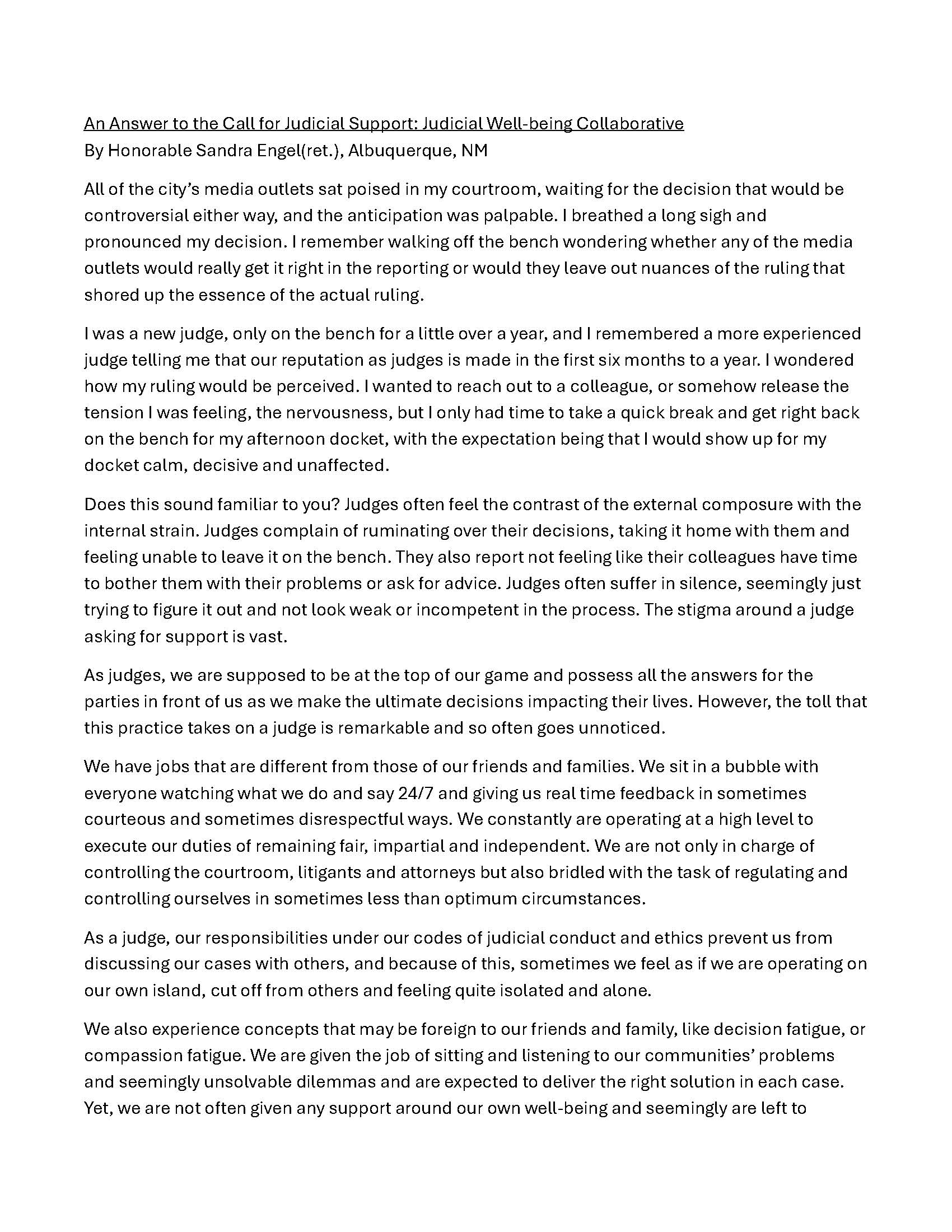 Judicial Support Article Preview