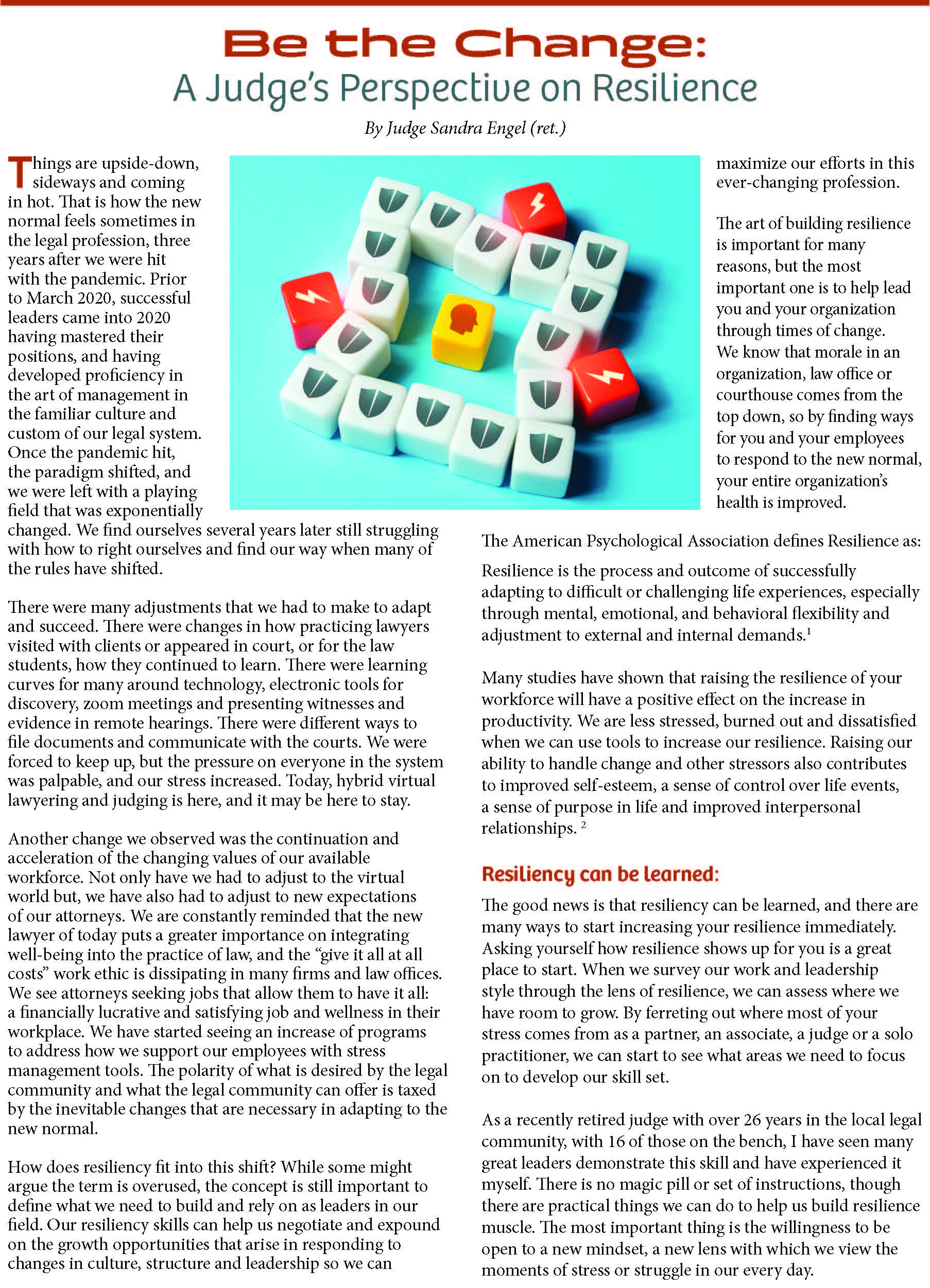 Be the Change Article Preview